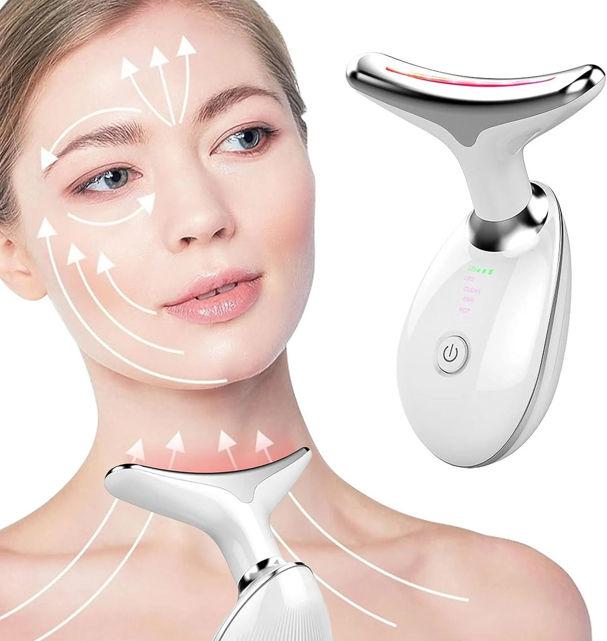 7-Light Rechargeable Face & Neck Massager – Heat, Vibration.