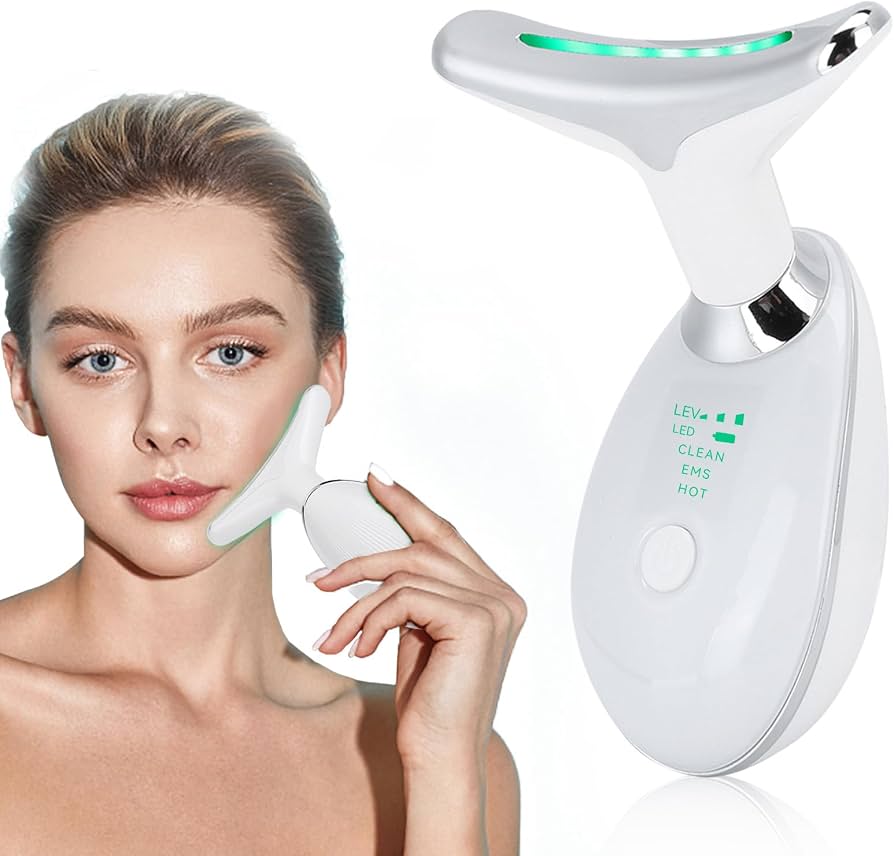 7-Light Rechargeable Face & Neck Massager – Heat, Vibration.