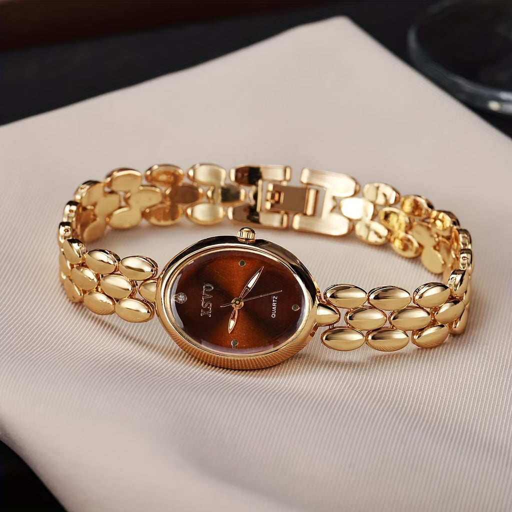 Women’s Oval Dial Watch | Stainless Steel Quartz Fashion Watch