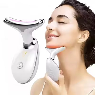 7-Light Rechargeable Face & Neck Massager – Heat, Vibration.