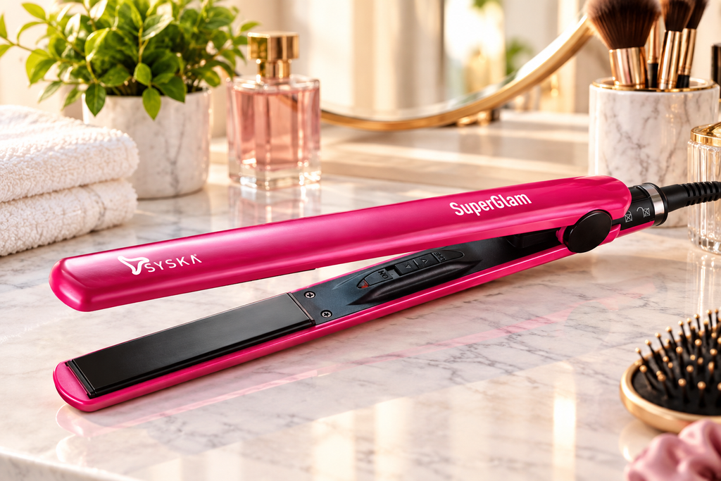 Syska HS6810 Professional Hair Straightener for Women – Fast Heating Ceramic Plates.