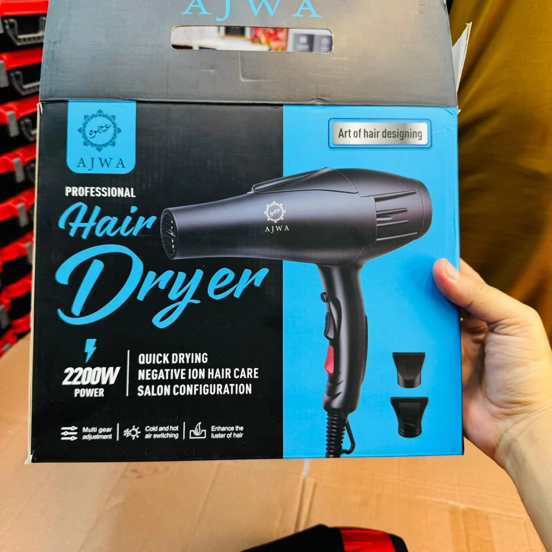 AJWA Professional Hair Dryer 2200W | Salon & Home Hair Dryer