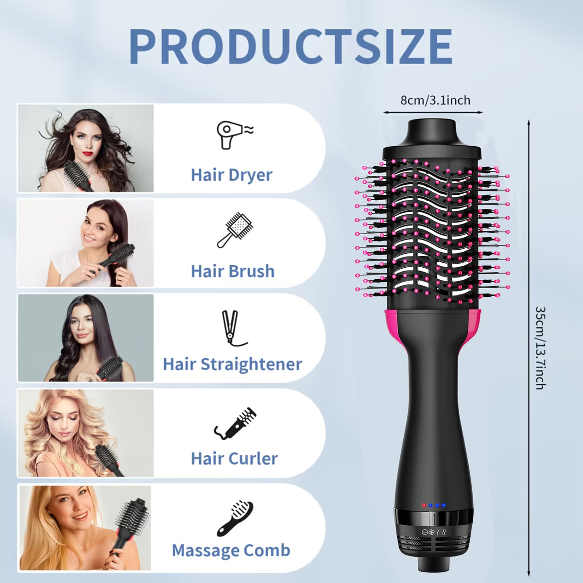 3-in-1 Hair Dryer Brush | Volumizing Hot Air Styling Brush