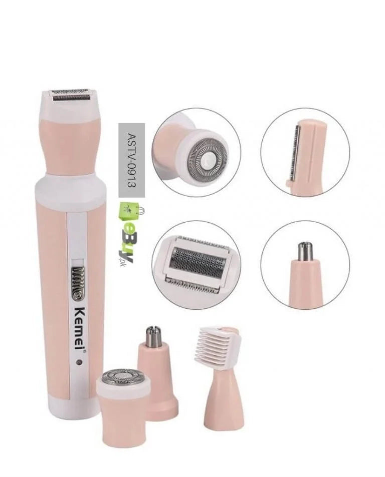 Kemei KM-3024 4-in-1 Shaver – Women’s Body, Face, Nose & Eyebrow Hair Trimmer