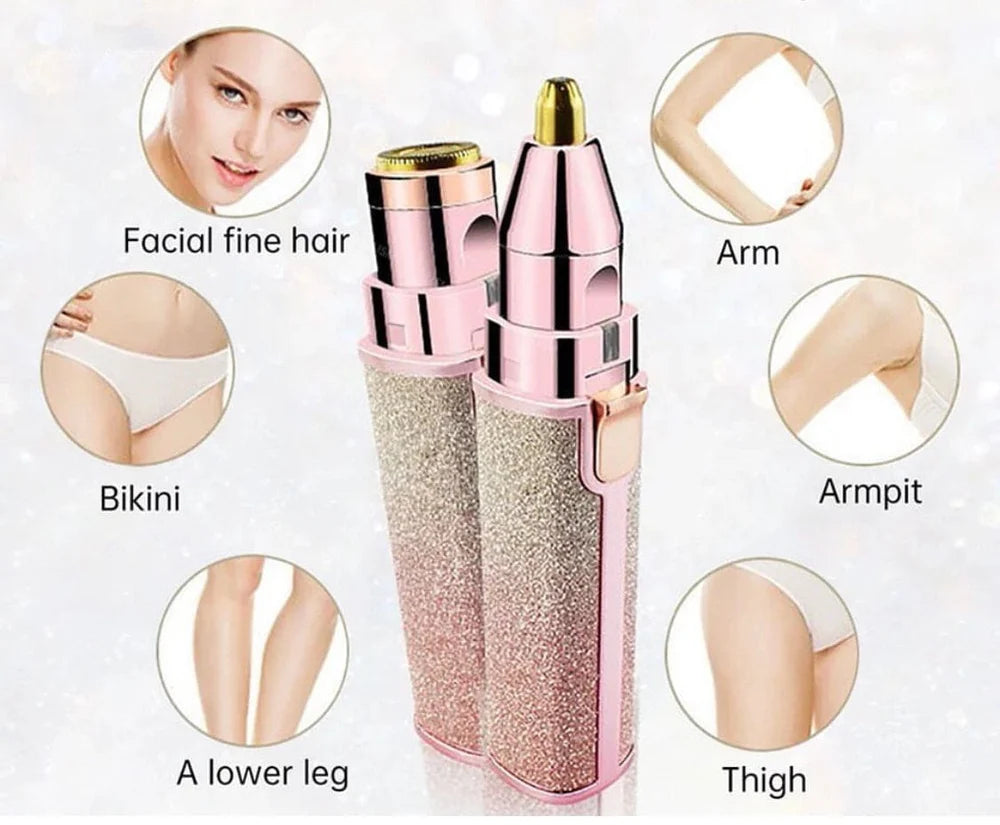 2 in 1 Eyebrow Trimmer & Facial Hair Remover for Women.
