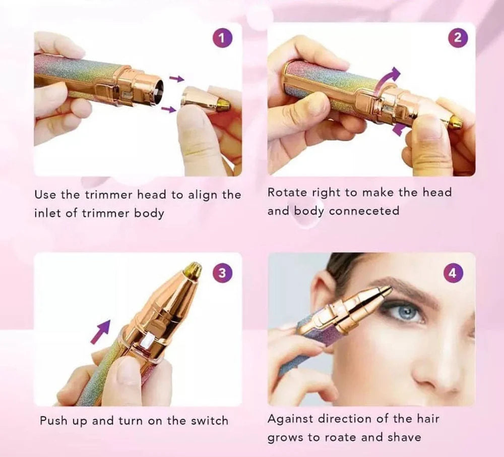 2 in 1 Eyebrow Trimmer & Facial Hair Remover for Women.