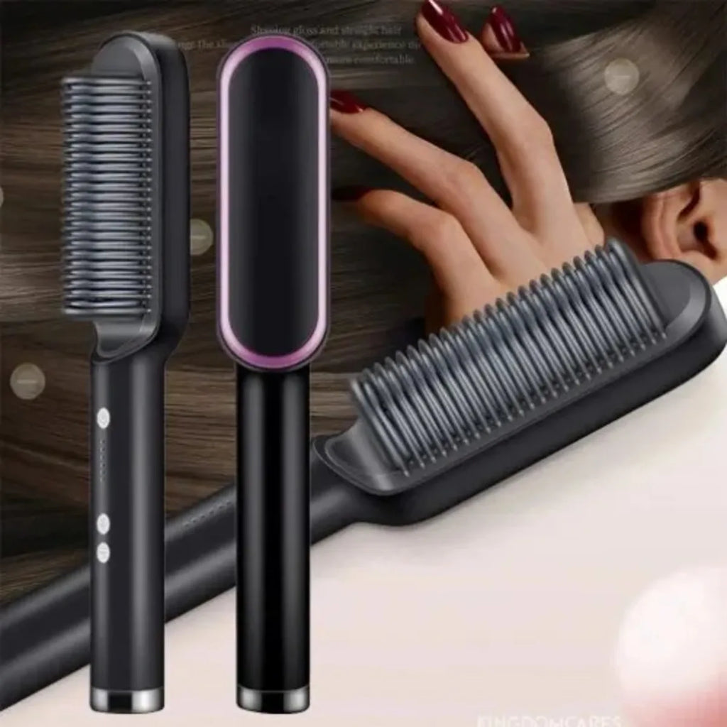 FH 909 Hair Straightener Comb | Temperature Control Styling Brush