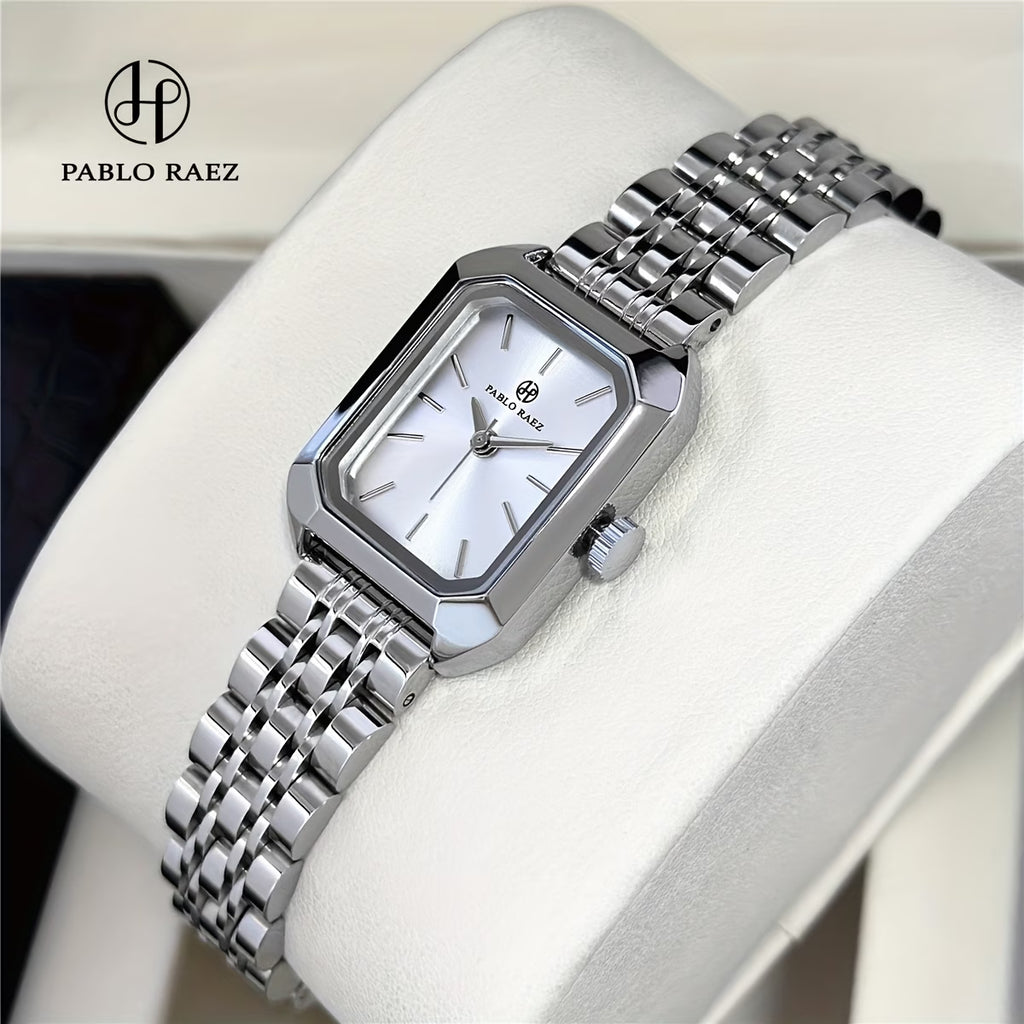 Luxury Rectangular Dial Women’s Watch – Stainless Steel Quartz Fashion Wristwatch