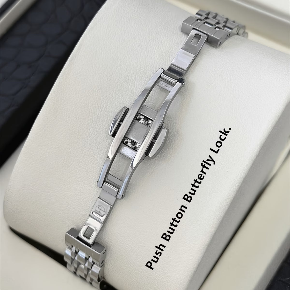 Luxury Rectangular Dial Women’s Watch – Stainless Steel Quartz Fashion Wristwatch