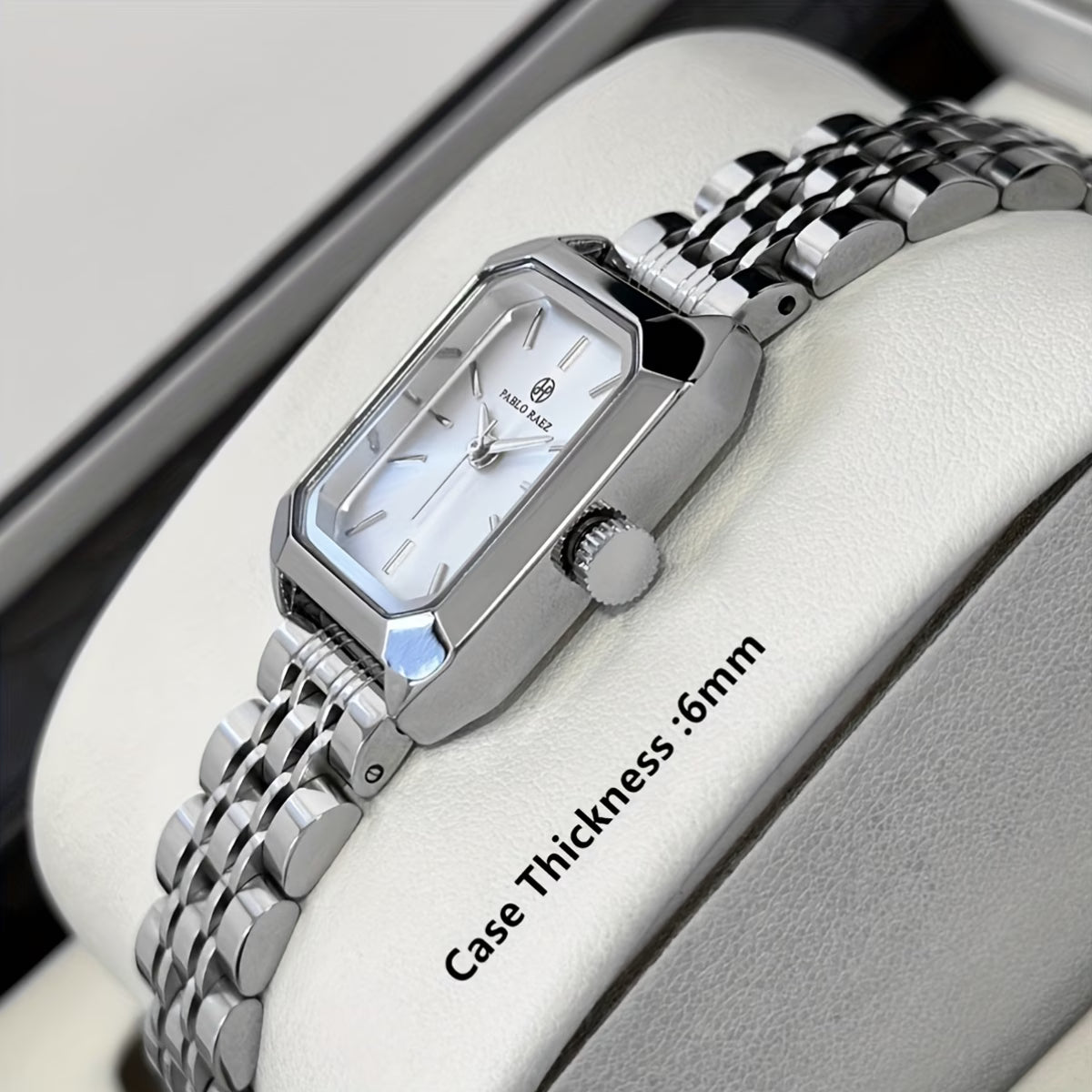 Luxury Rectangular Dial Women’s Watch – Stainless Steel Quartz Fashion Wristwatch