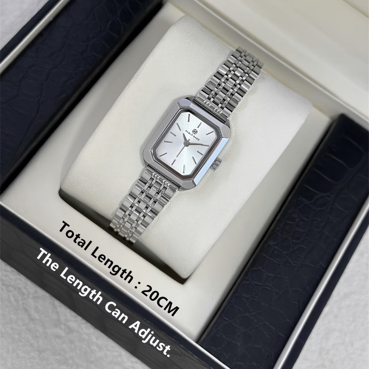 Luxury Rectangular Dial Women’s Watch – Stainless Steel Quartz Fashion Wristwatch
