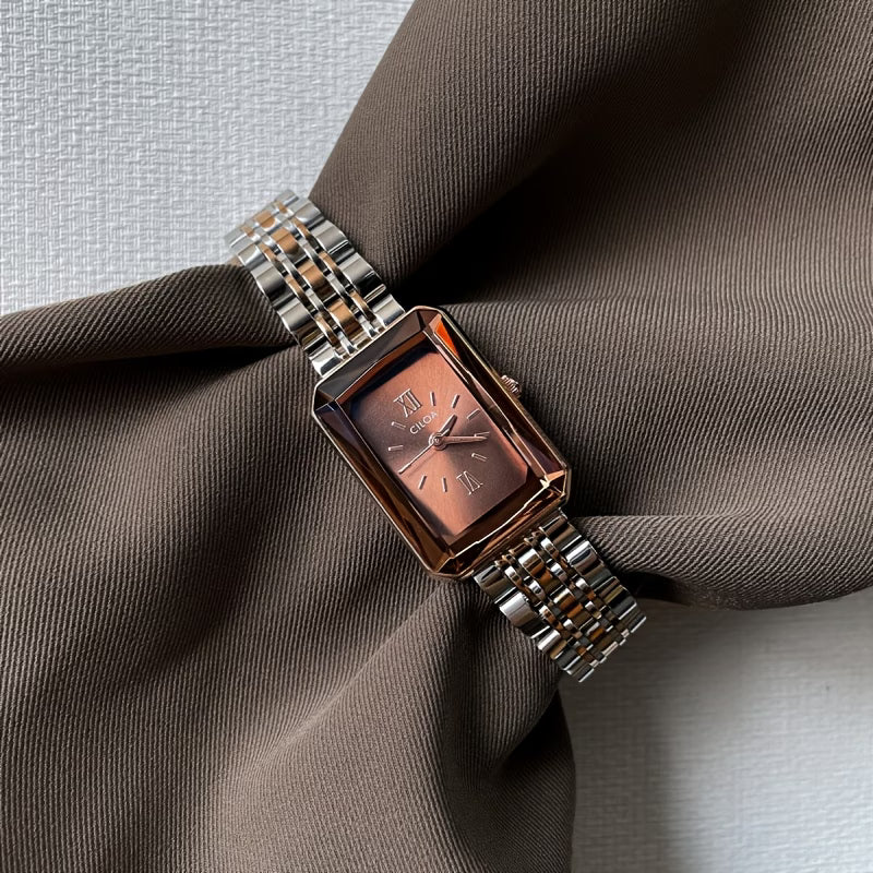 Elegant Square Dial Women’s Watch – Light Luxury Brown Strap Quartz Fashion Wristwatch